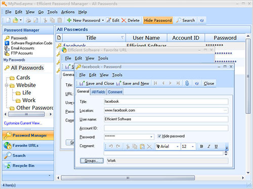 Efficient Password Manager 5.60 Build 559 Screen11