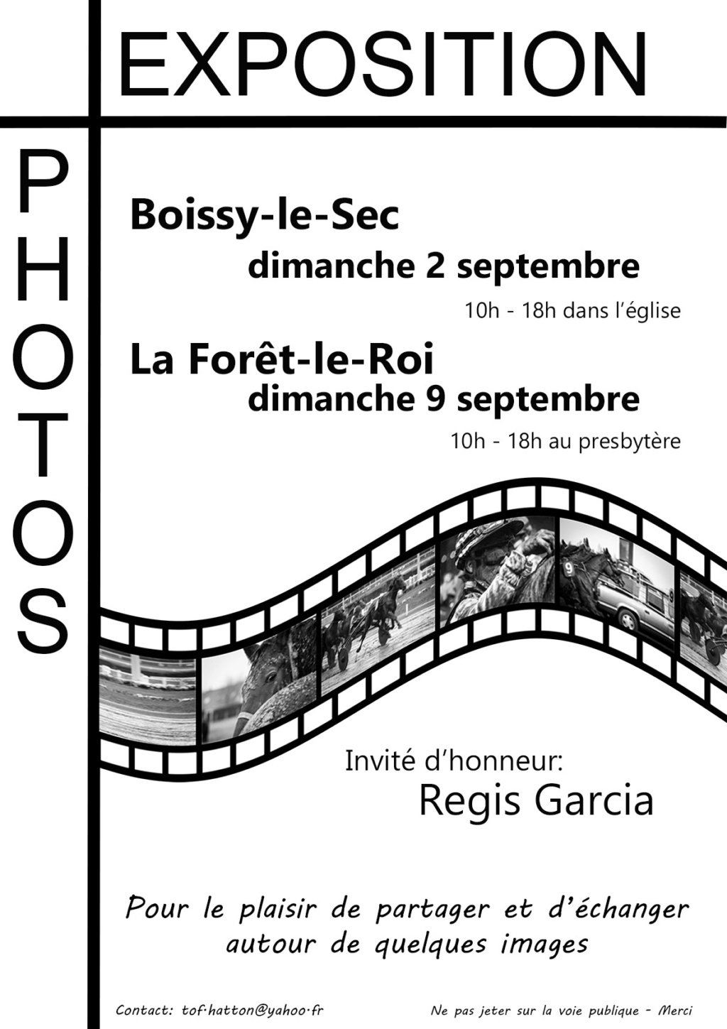 Expo à Boissy le sec le 2 septembre et à La foret le roi le 9 semtembre 2018 Affich10