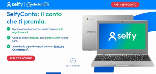 BANCA MEDIOLANUM regala ChromeBook Go 14" (4 + 64) WiFi Samsung del valore totale di 349,00€ [promozione valida fino all'11/07/2021] Cattur41