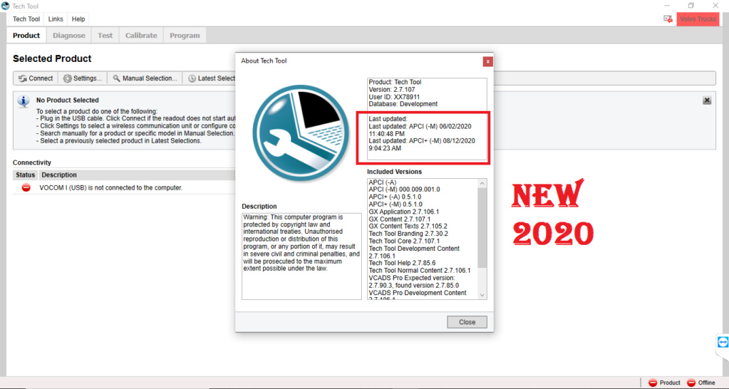 LATEST 2020 VOLVO PTT, Premium Tech Tool 2.7.107 + DevTool + ACPI 2020 Volvo110