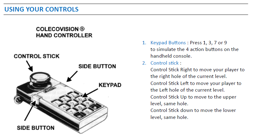 ManHole - Colecovision - Beta 0.6 Manual10