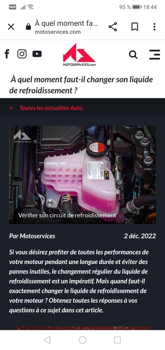 Quand changer son liquide de refroidissement (ou LDR)?