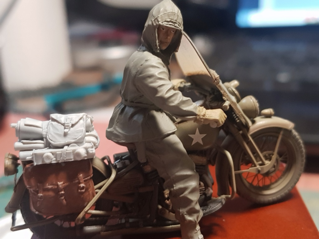 Motard US Deuxième Guerre Mondiale - Moto MiniArt + figurine Mantis - 1/35 20230230