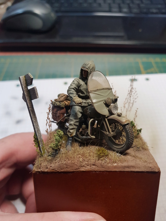 Motard US Deuxième Guerre Mondiale - Moto MiniArt + figurine Mantis - 1/35 20230311