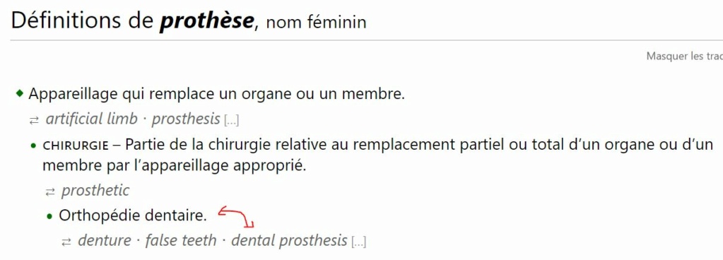 Question de vocabulaire Dentai10