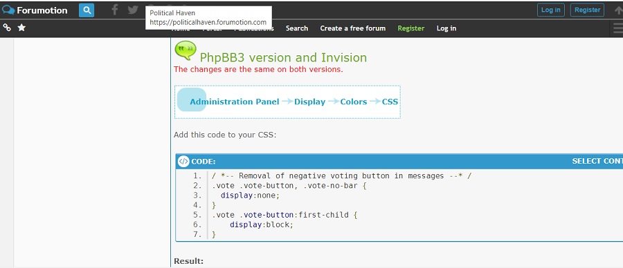 How to remove the minus reputation symbol Coding13