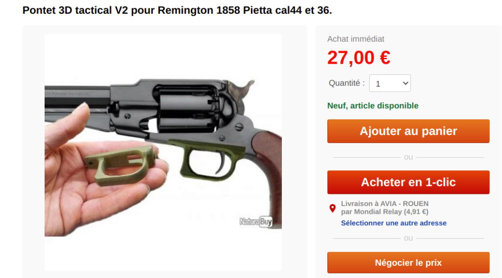 Amélioration du pontet d'un 1858 Remington Captu130