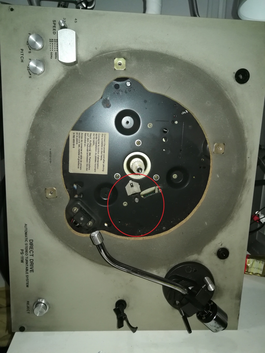 Amplificador restaurado y nuevo plato SONY PS-11W Techni10