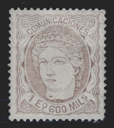 Edifil 111 nuevo * 1 e 600 mls 1870 sello de España Spain Lujo Liderstamps Scan2757