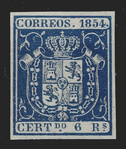 Edifil 27 nuevo * mng 1854 escudo de España Spain Lujo Liderstamps Scan2789