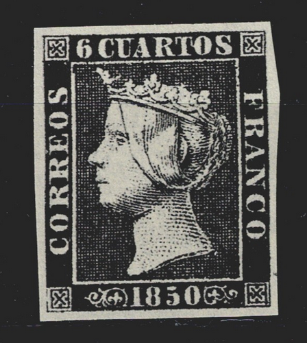 Edifil 1 A nuevo * mng 1850 Isabel II sello de España Spain Lujo Liderstamps Scan2804