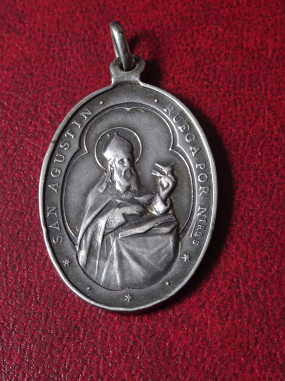 Medalla plata Nuestra señora de la carrasca / San Agustín s. XIX-XX Dsc04716