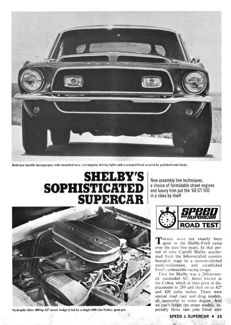 Speed & Supercars 1968 Shelby GT 500 Road Test Sr680610