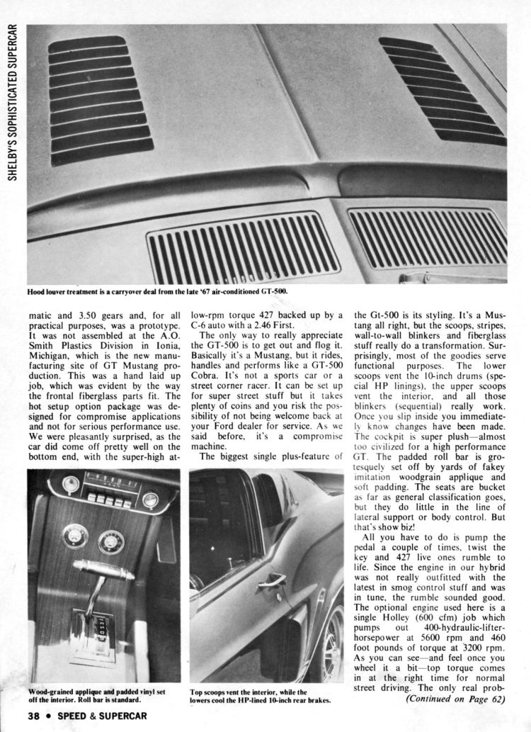 Speed & Supercars 1968 Shelby GT 500 Road Test Sr680613