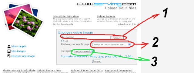 Mettre - Comment mettre une image sur le forum en utilisant SERVIM Hop210