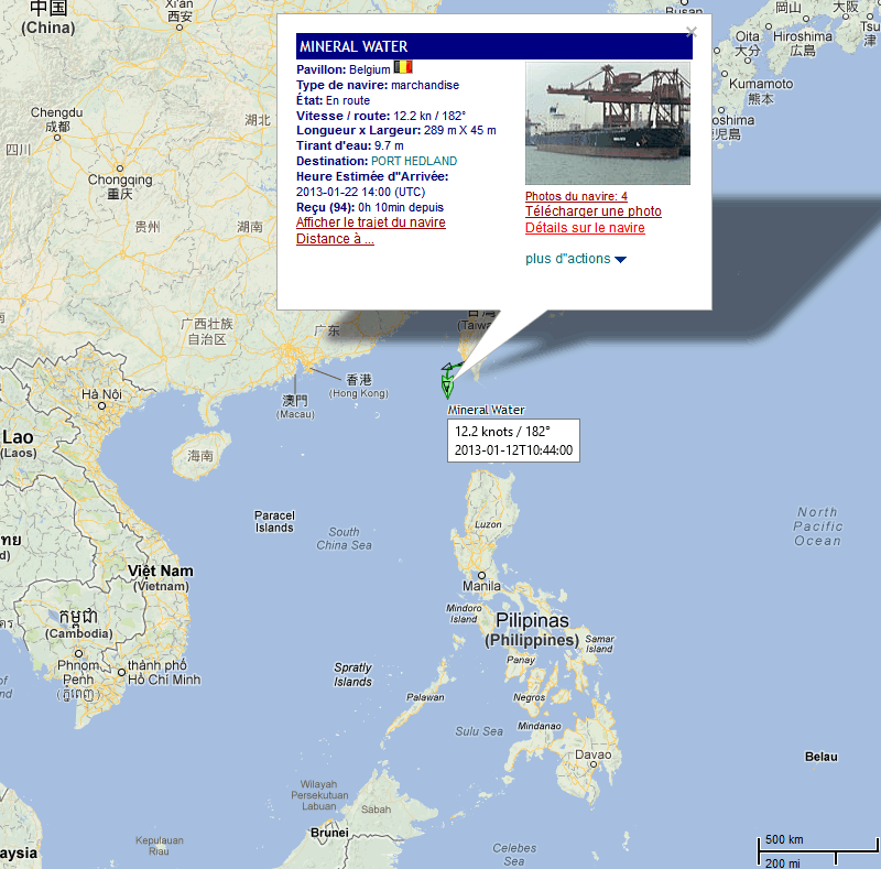 Position des navires de la marine marchande belge 12_01_11