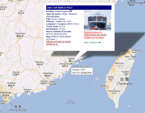 Suivi Du Porte Conteneurs Cma Cgm Marco Polo