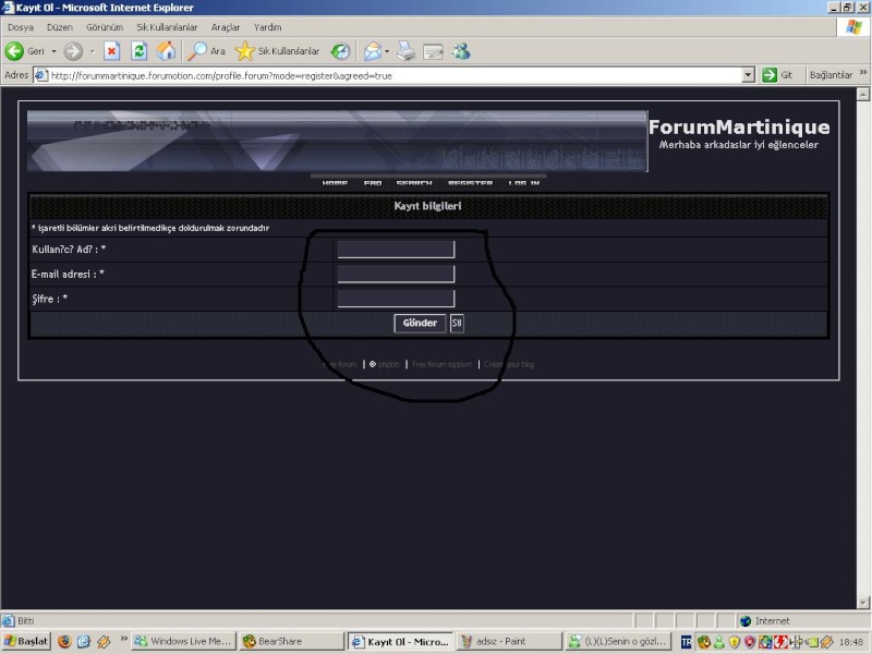 FORUMA KAYIT OLMA VE BEYLER YAZABLME Kay30515