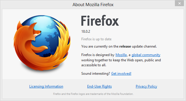 Mozilla FireFox 18.0.2 Final 21201310