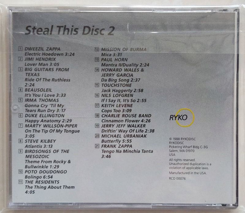 RYKO Steal This Disc - 1 & 2 (SOLD) 20210131