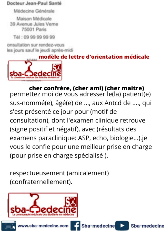 medicale - modèle de lettre d'orientation  médicale (prise en charge) 0001-110