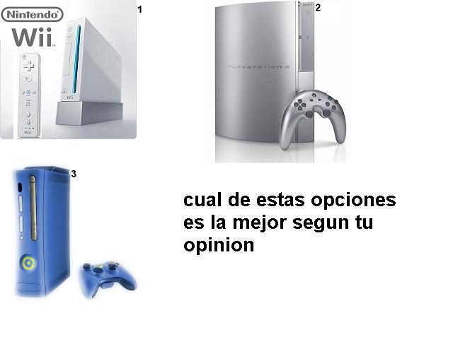 Cual de estas opciones de consolas sera la mejor segun tu opinion Dibujo11