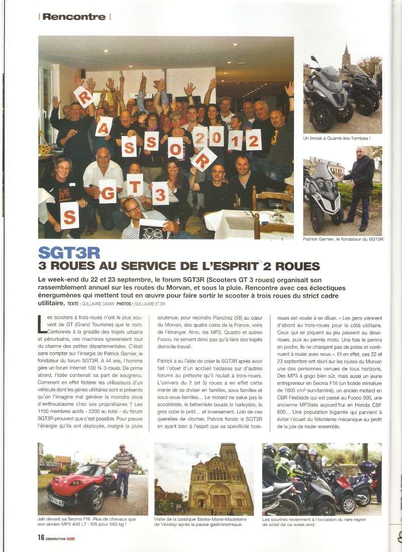 Le Rasso SGT3R 2012 est à l'honneur dans le magazine "Génération 125" n°68 Numari10