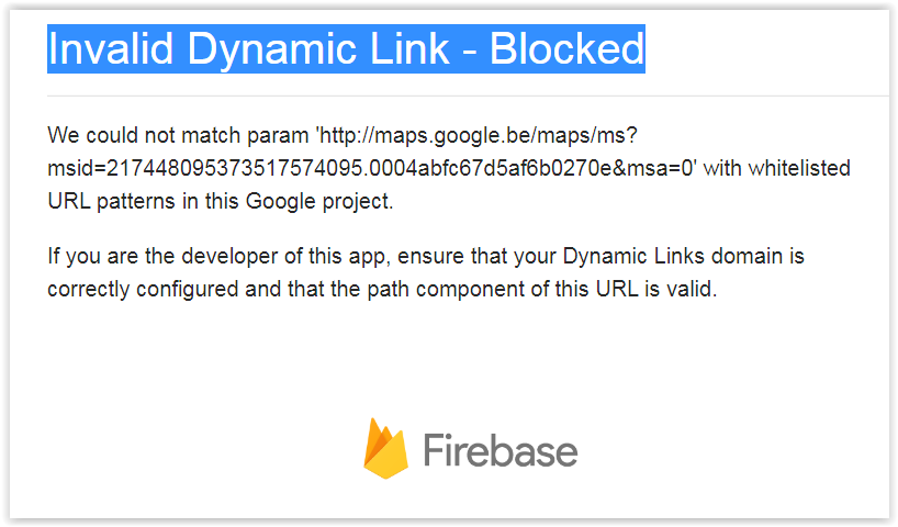 Invalid Dynamic Link - Blocked Screen63