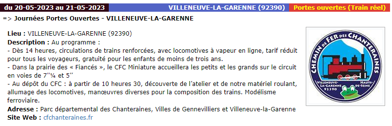 [92](20-21 Mai23) Week end porte Ouverte  Parc des Chanteraines (92390) Villeneuve la Garenne Porte_10