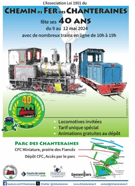 [92] (9-12 Mai24) 40ème anniversaire du Chemin de fer des Chanteraines - VILLENEUVE LA GARENNE Train13