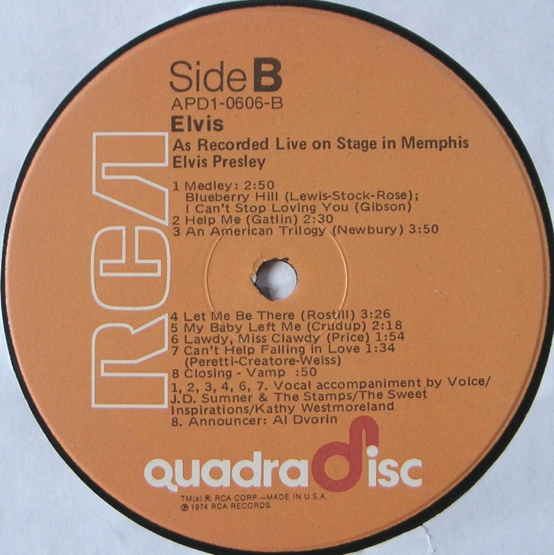 ELVIS RECORDED LIVE ON STAGE IN MEMPHIS: 2f12