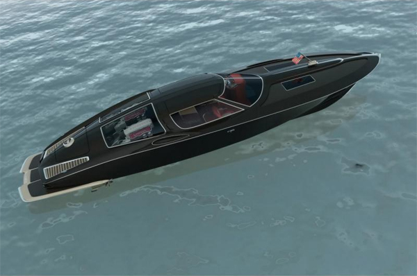 Speed boat with the classic design cues from a 1963 Corvette split window coupe - Swedish designer Bo Zolland takes 05150813