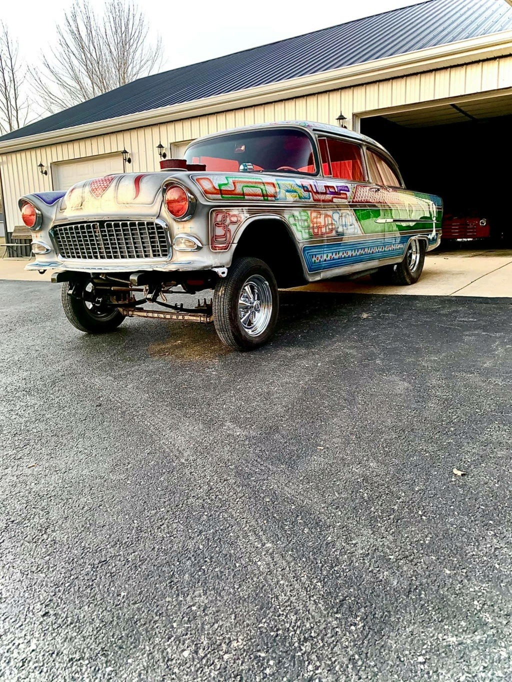 Ronnie N Kristina Jones - 1955 Chevrolet Gasser sixties look with flake, panneling, lace painting 15723410