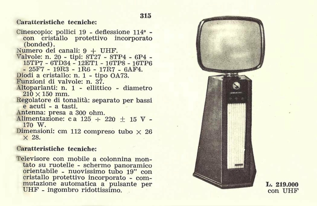TV ATLANTIC 'COLONNINA' 1960's - Italy 15868610
