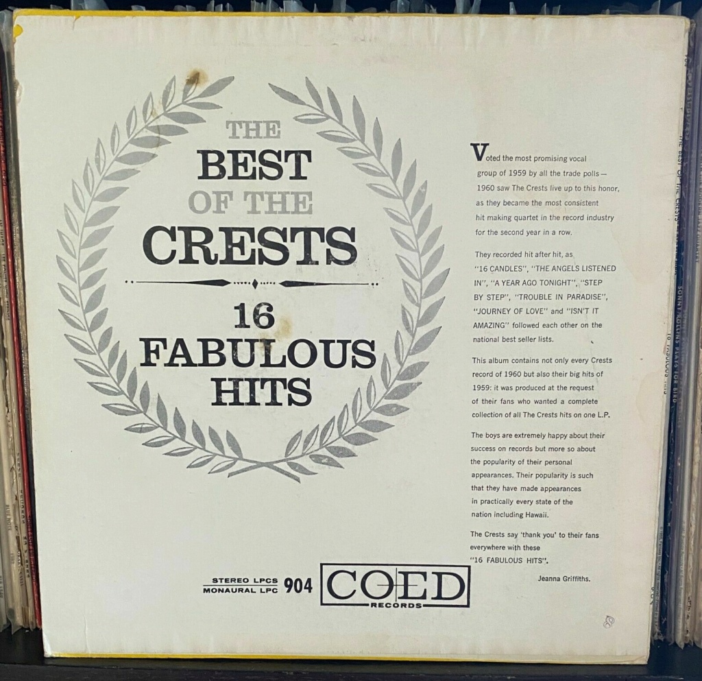 Crests -  16 fabulous hits - Coed records 16_fab11