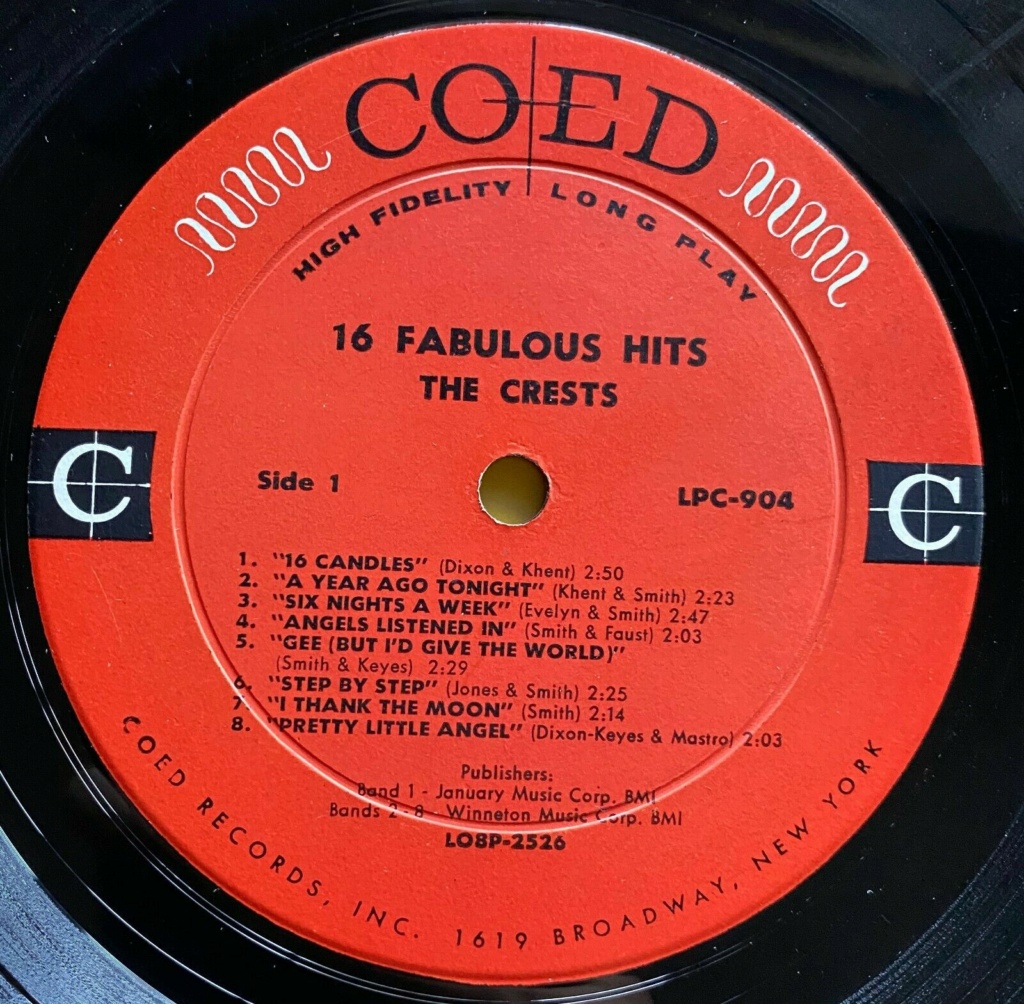 Crests -  16 fabulous hits - Coed records 16_fab12