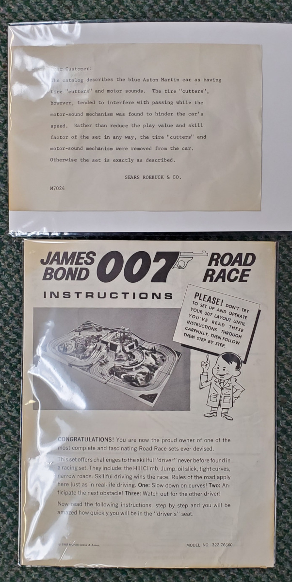1965 AC Gilbert Sears Exclusive James Bond 007 Road Race O Gauge Slot Car 1965-a28