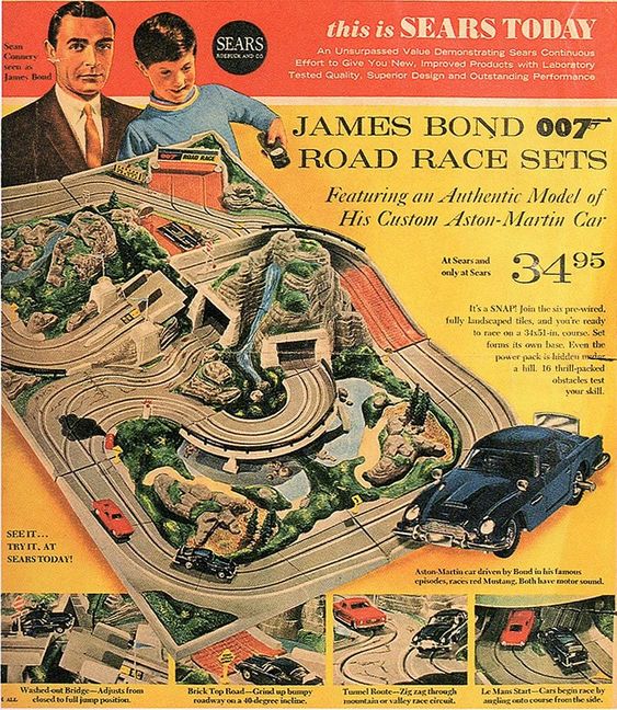 1965 AC Gilbert Sears Exclusive James Bond 007 Road Race O Gauge Slot Car 39856610