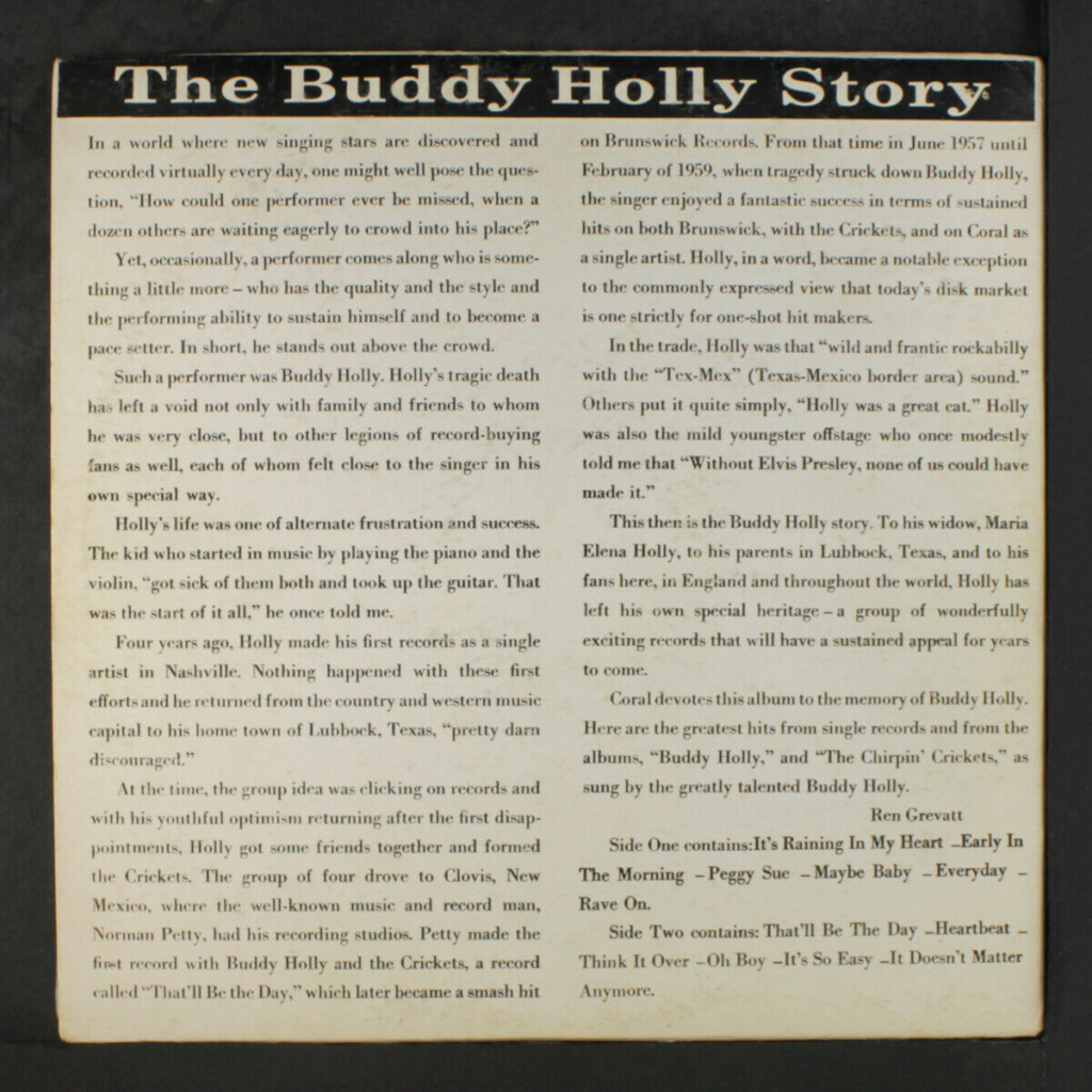 Buddy Holly: The Buddy Holly Story LP - Coral records Buddy_18