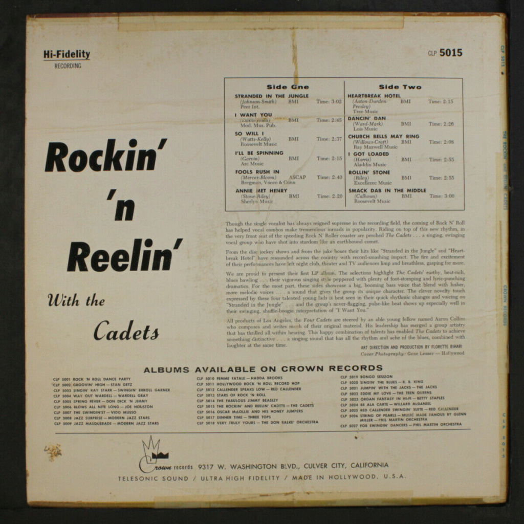 CADETS: Rockin' N' Reelin' LP - Crown records Cadets11