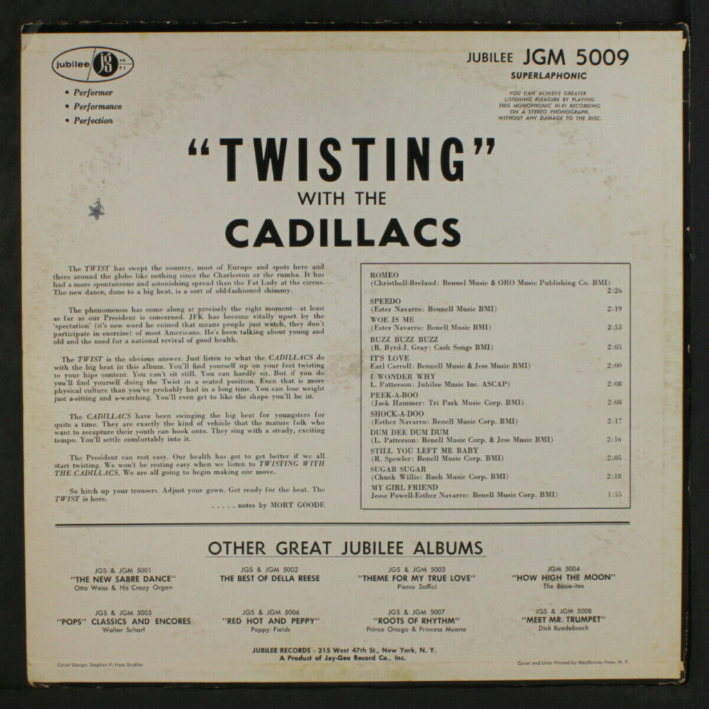 CADILLACS: Twisting With LP - Jubilee Cadill13