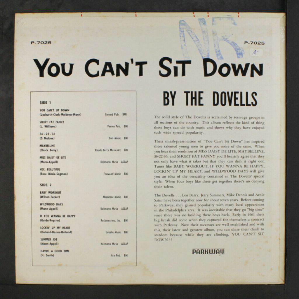 DOVELLS: You Can't Sit Down LP - Parkway records Dovell11
