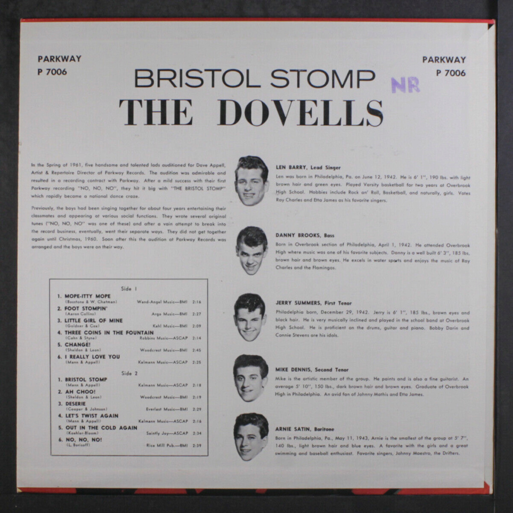 Dovells - Bristol Stomp LP - parkway records Dovell13
