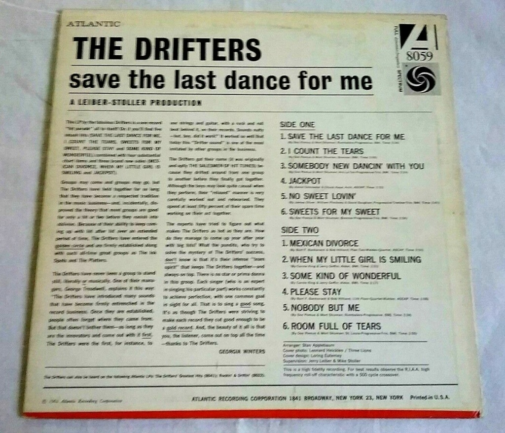 Drifters - Save the last dance for me - Atlantic records Drift210