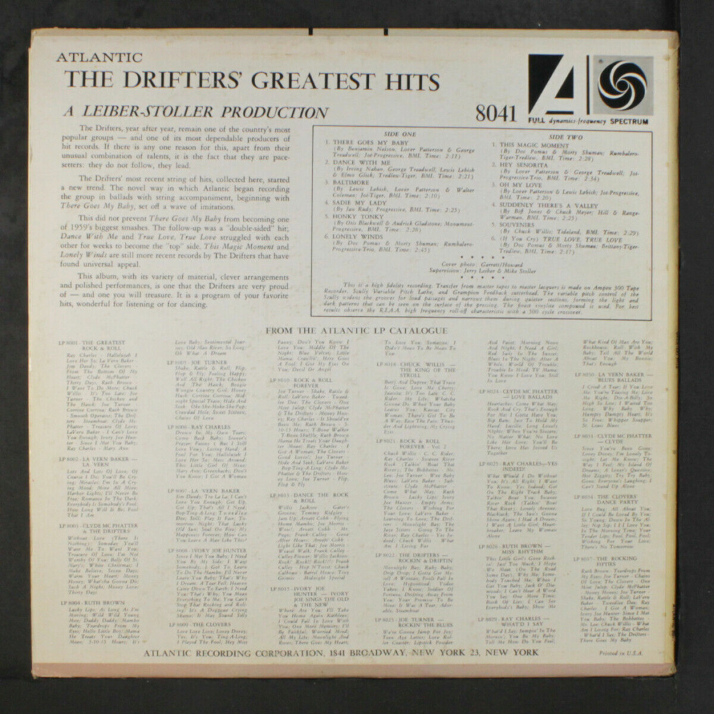 DRIFTERS: Greatest Hits LP - Atlantic records Drifte11