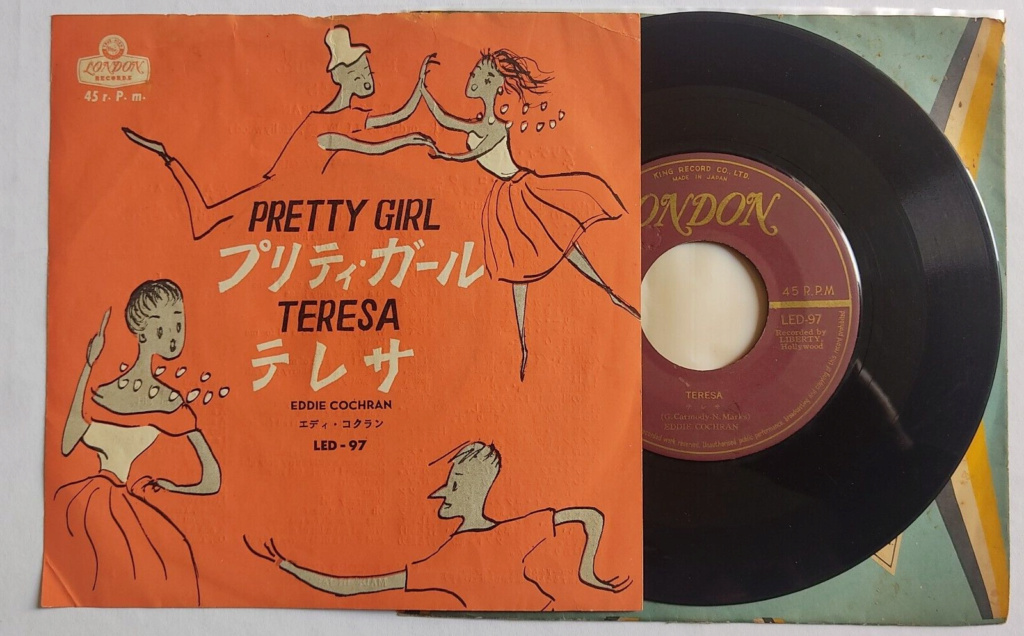 EDDIE COCHRAN original TOP rare single Japan Japanese " Pretty Girl / Teresa " Eddiec10