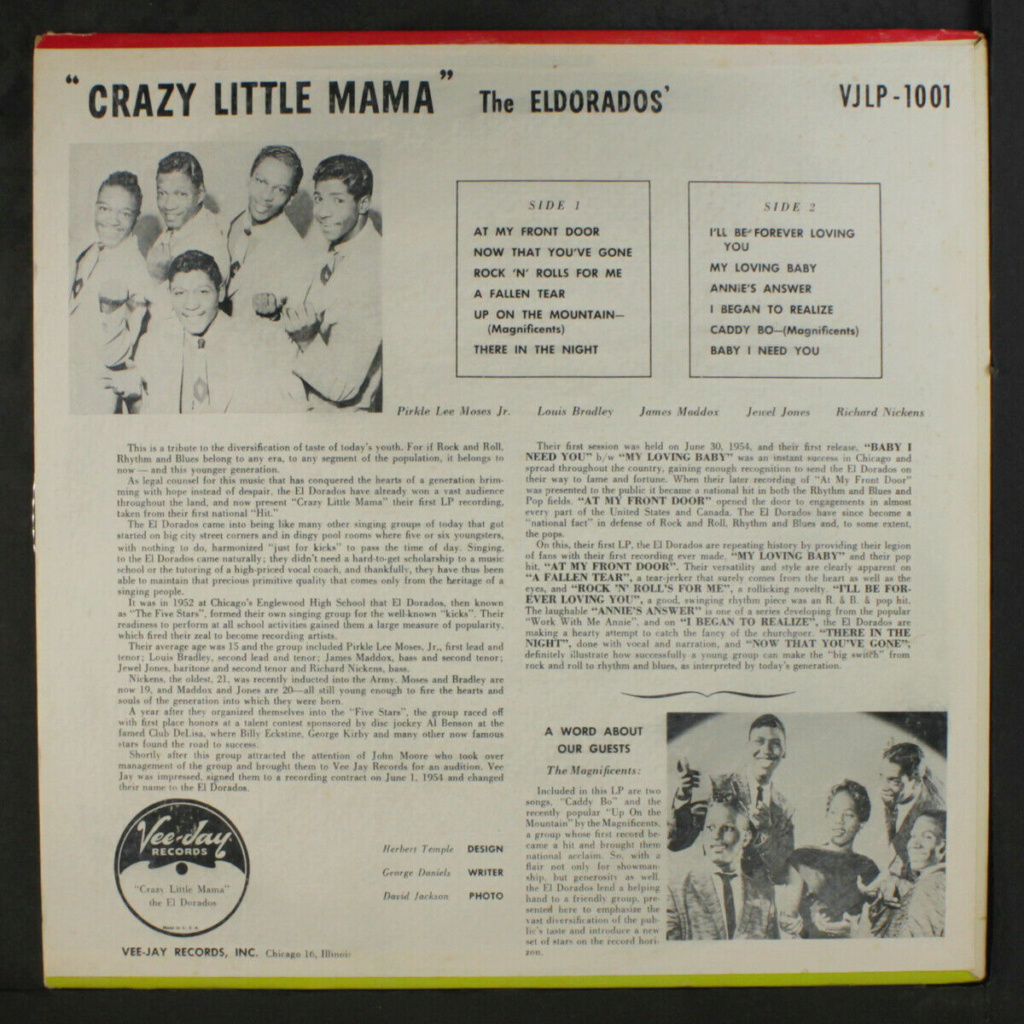 EL DORADOS: Crazy Little Mama LP - Vee Jay records Eldora11