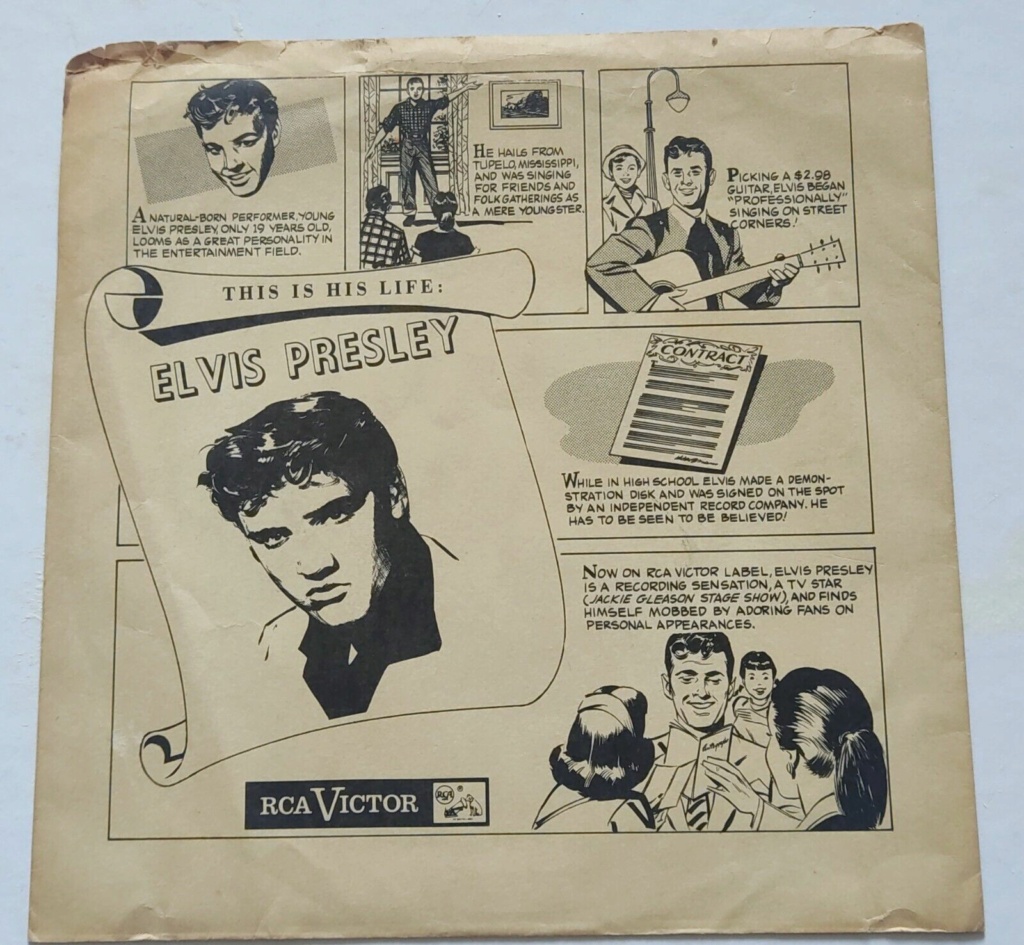 ELVIS PRESLEY US 45 dj promo cartoon cover 1955 This Is His Life RCA 47-6357 Elvis112