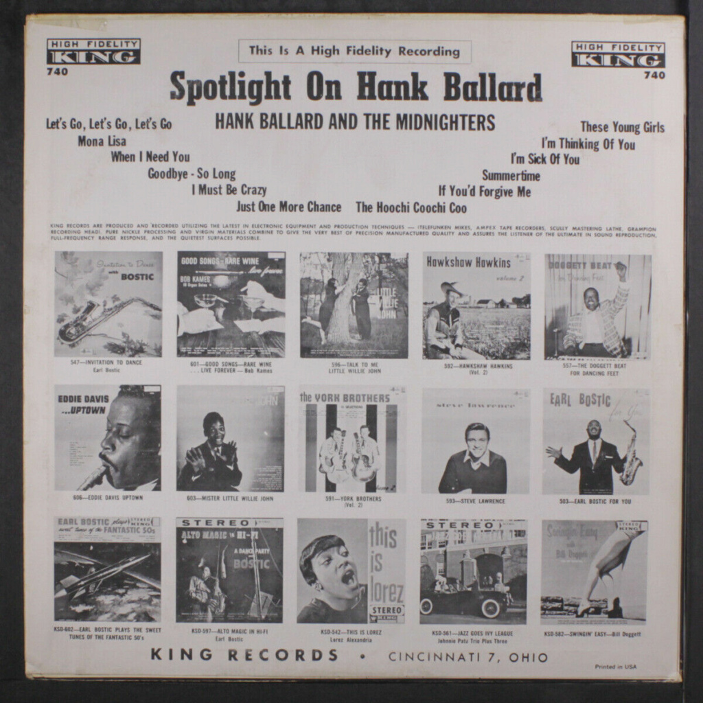 HANK BALLARD & MIDNIGHTERS: Spotlight On LP - King records Hank_b14