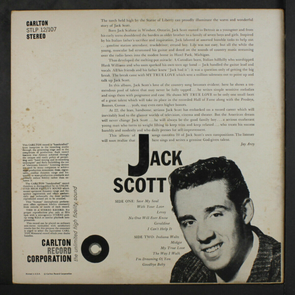 Jack Scott: Jack Scott LP - Carlton records Jack_s11